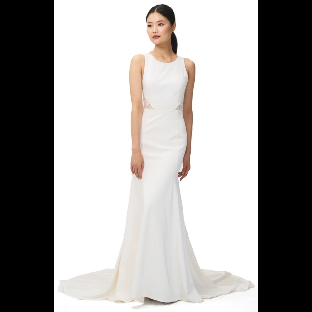 Jenny yoo reid crepe lace wedding gown